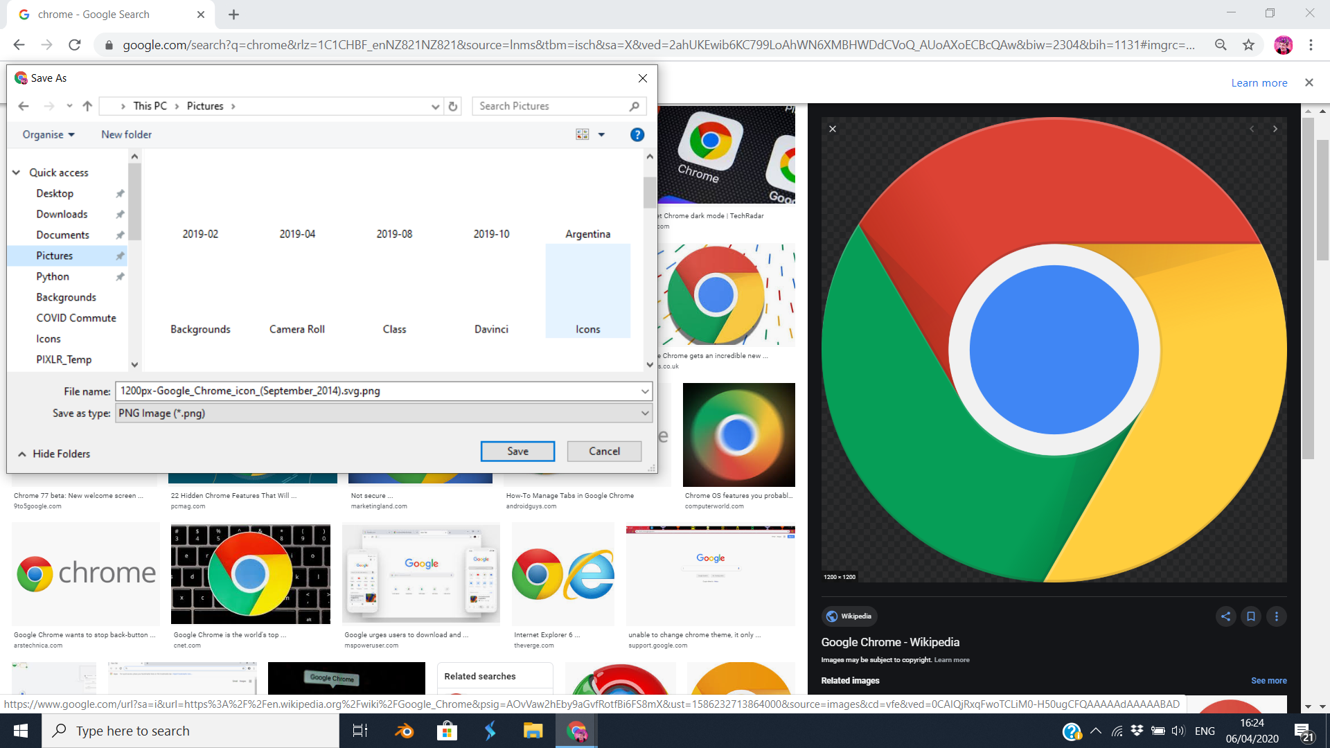 google chrome icon missing