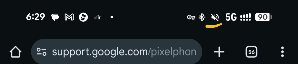 No vibrate icon in status bar - Google Pixel Community