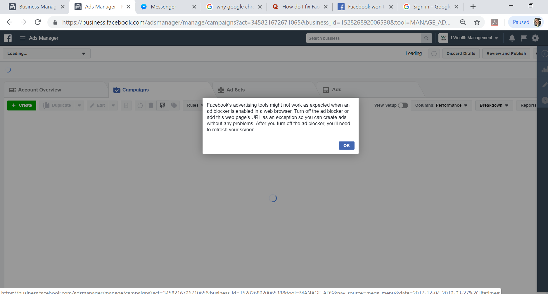 Business Facebook login redirects me to Facebook for Business Ad Page -  Google Chrome Community