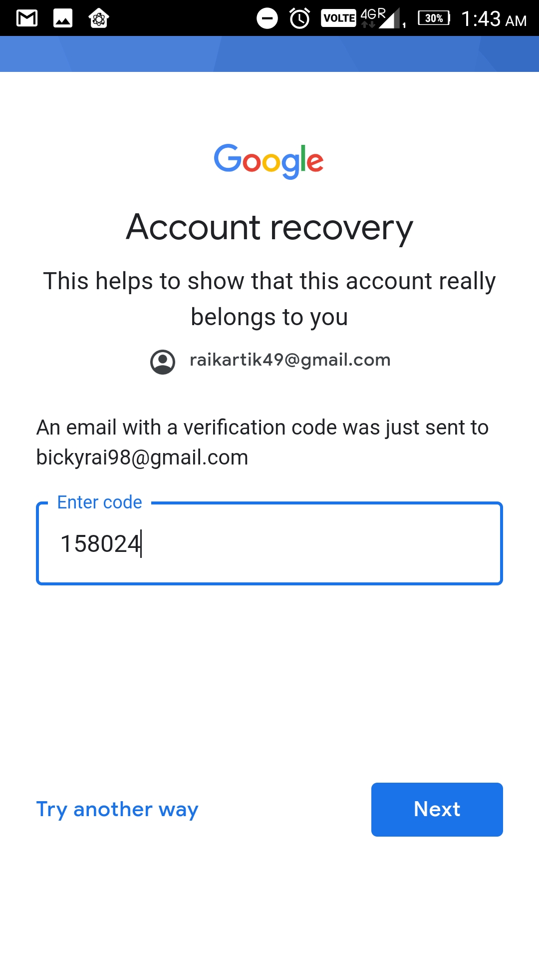 how to retrieve my forgotten gmail password