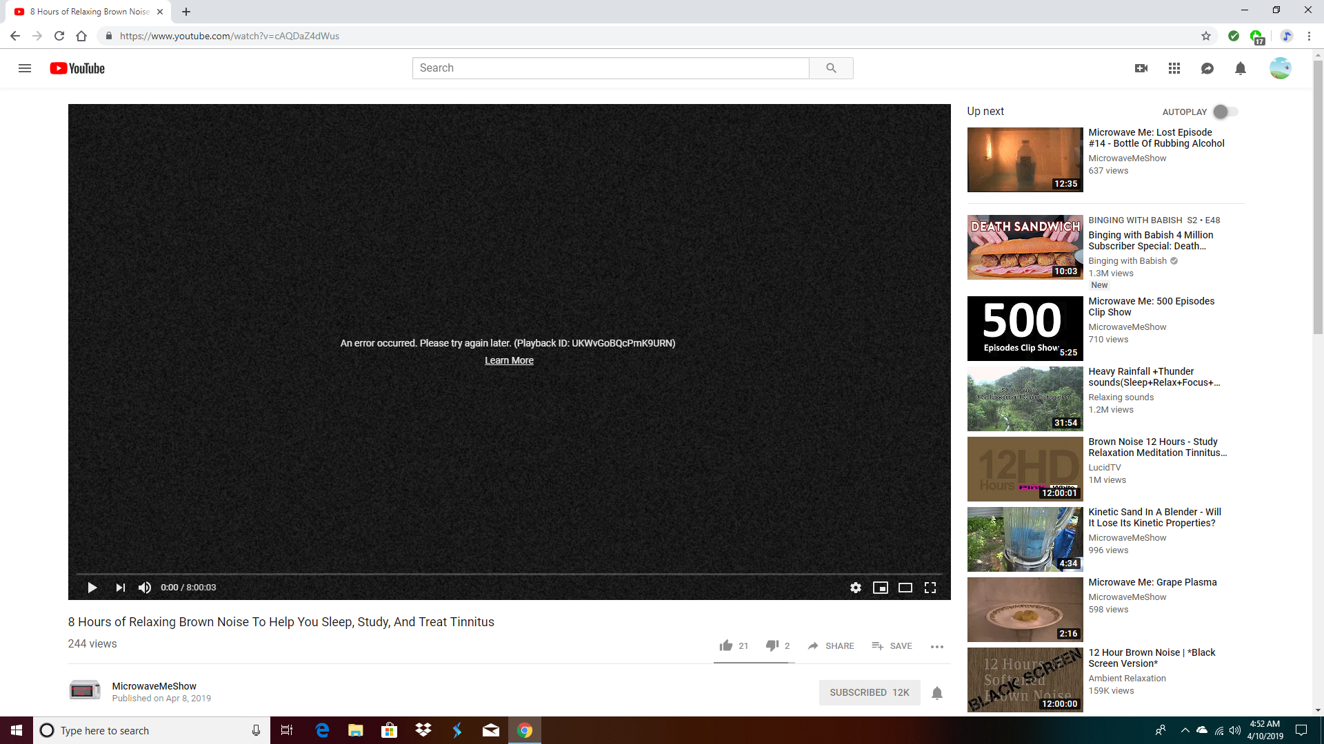 So Many Videos Display An Error Occurred Please Try Again And Never Play Broken Videos Or Youtube Community - cant play roblox anymore error 148 youtube