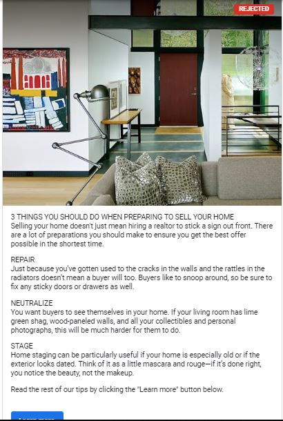 First Time I Have Had A Post Rejected Any Ideas As To What May