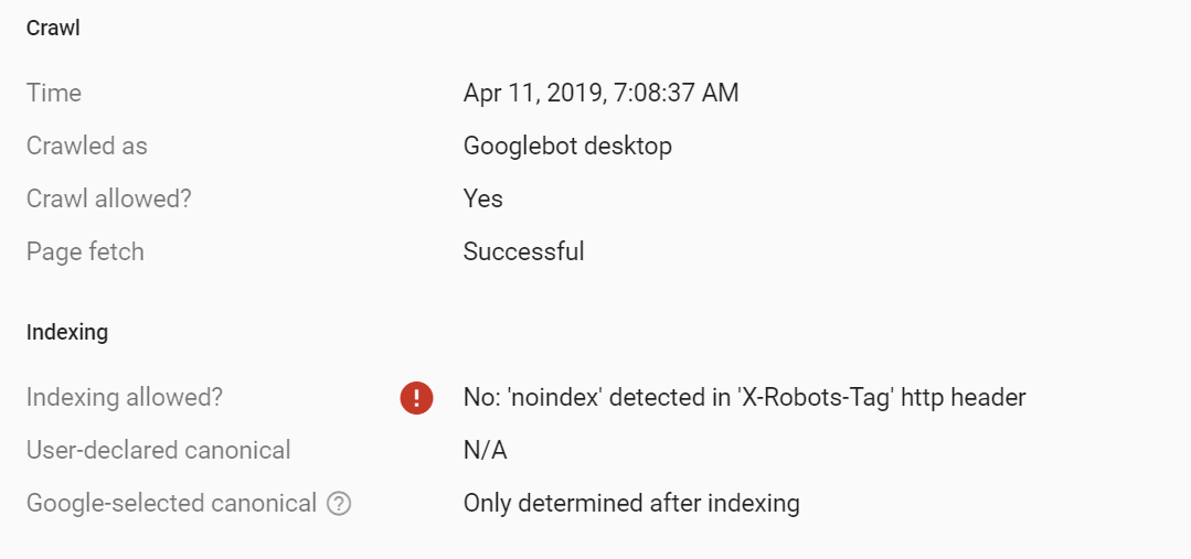 how to fix error No: 'noindex' detected in 'X-Robots-Tag' http header? -  Search Console Community