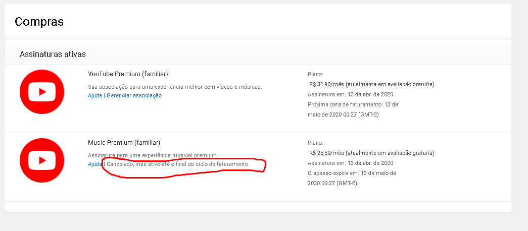 Cancelar sua assinatura Premium - Android - Ajuda do  Music