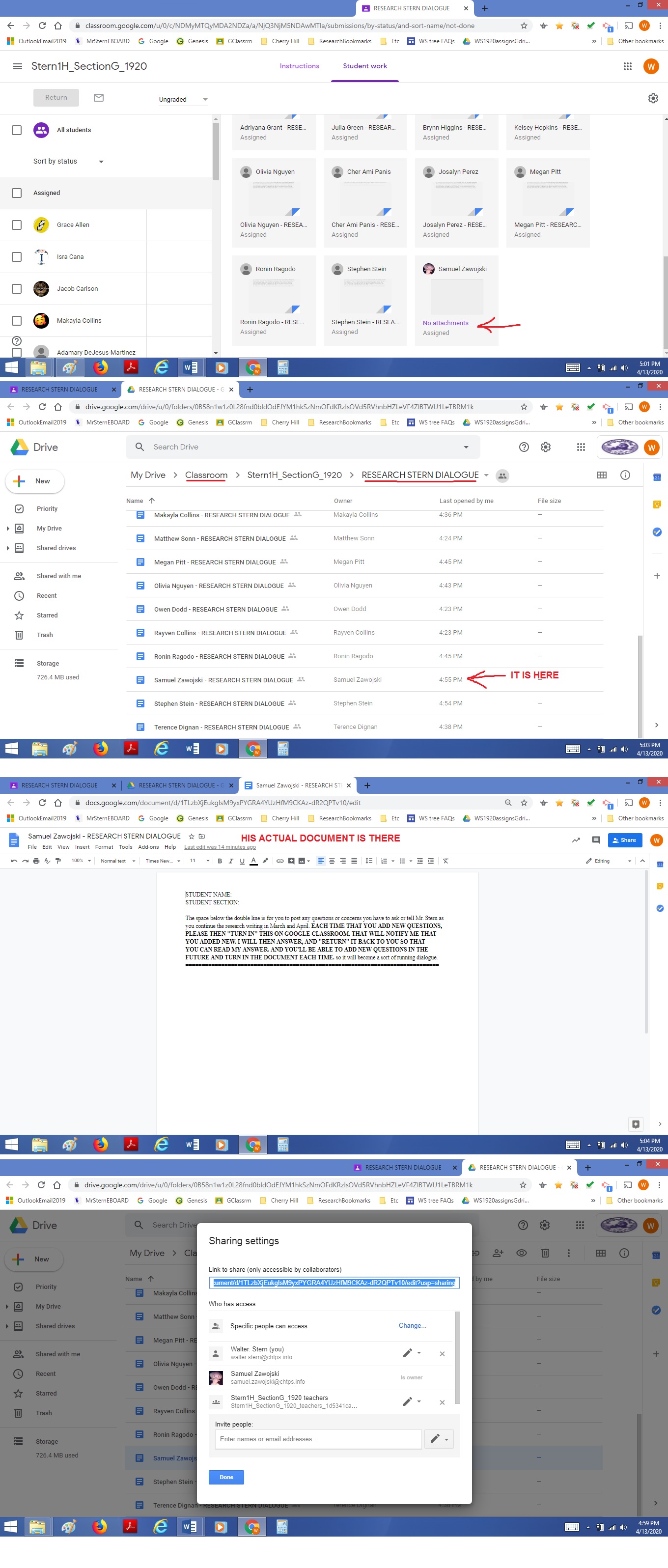 Teacher Cannot Access One Student S Doc From Gc But Can Access