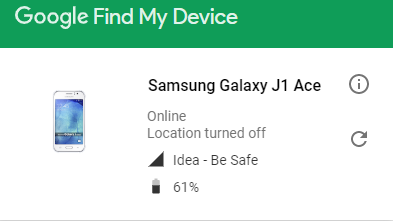 find my phone google account