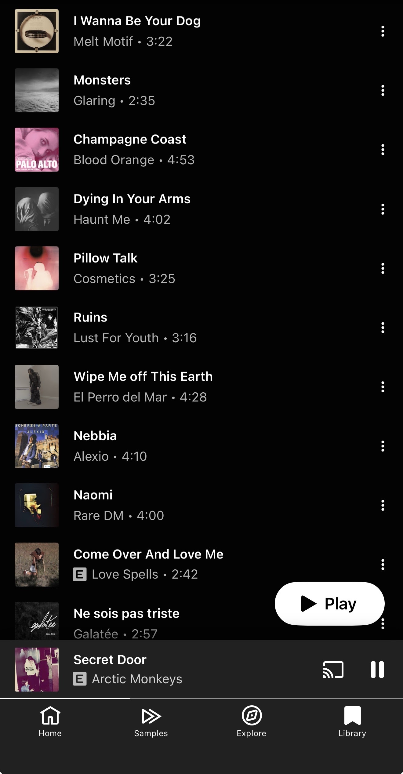playlist i don't recognize appeared ten hours ago, full of songs