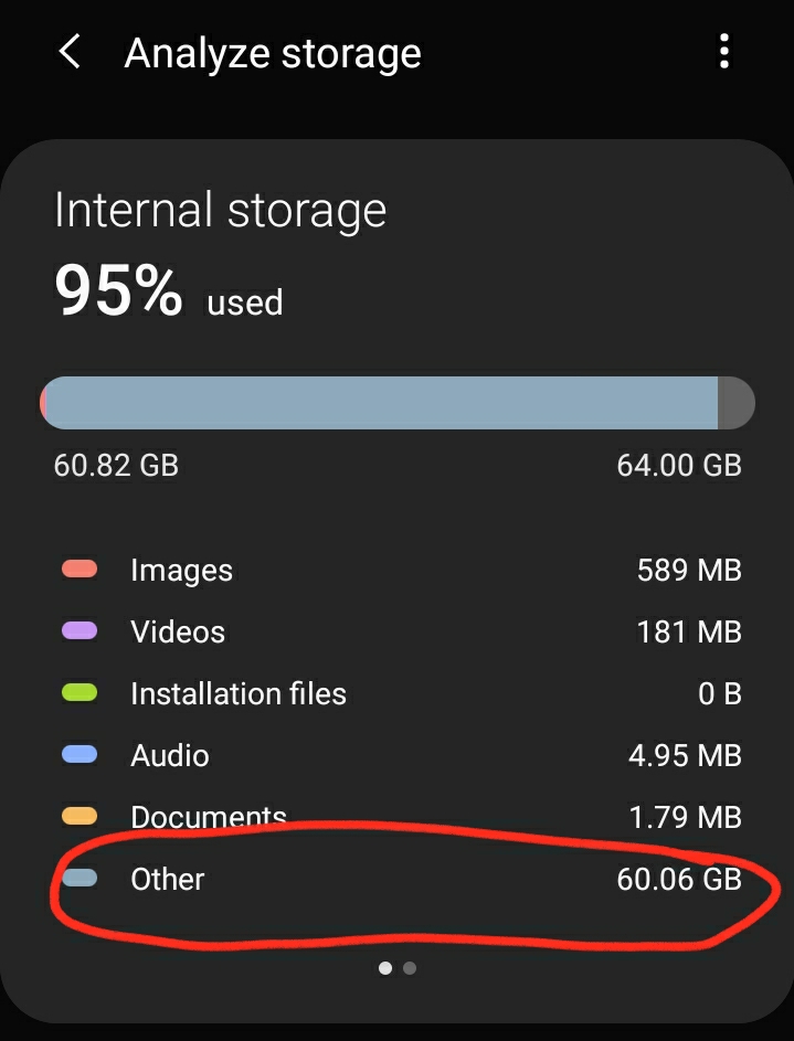 storage in samsung phone