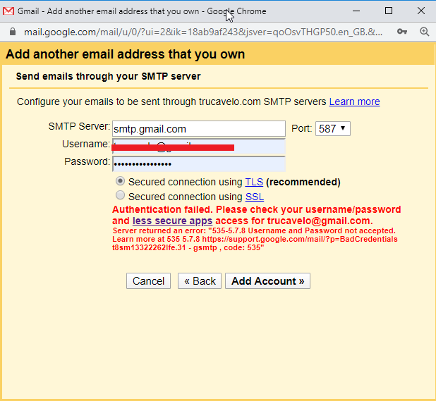 using gmail for mac smtp