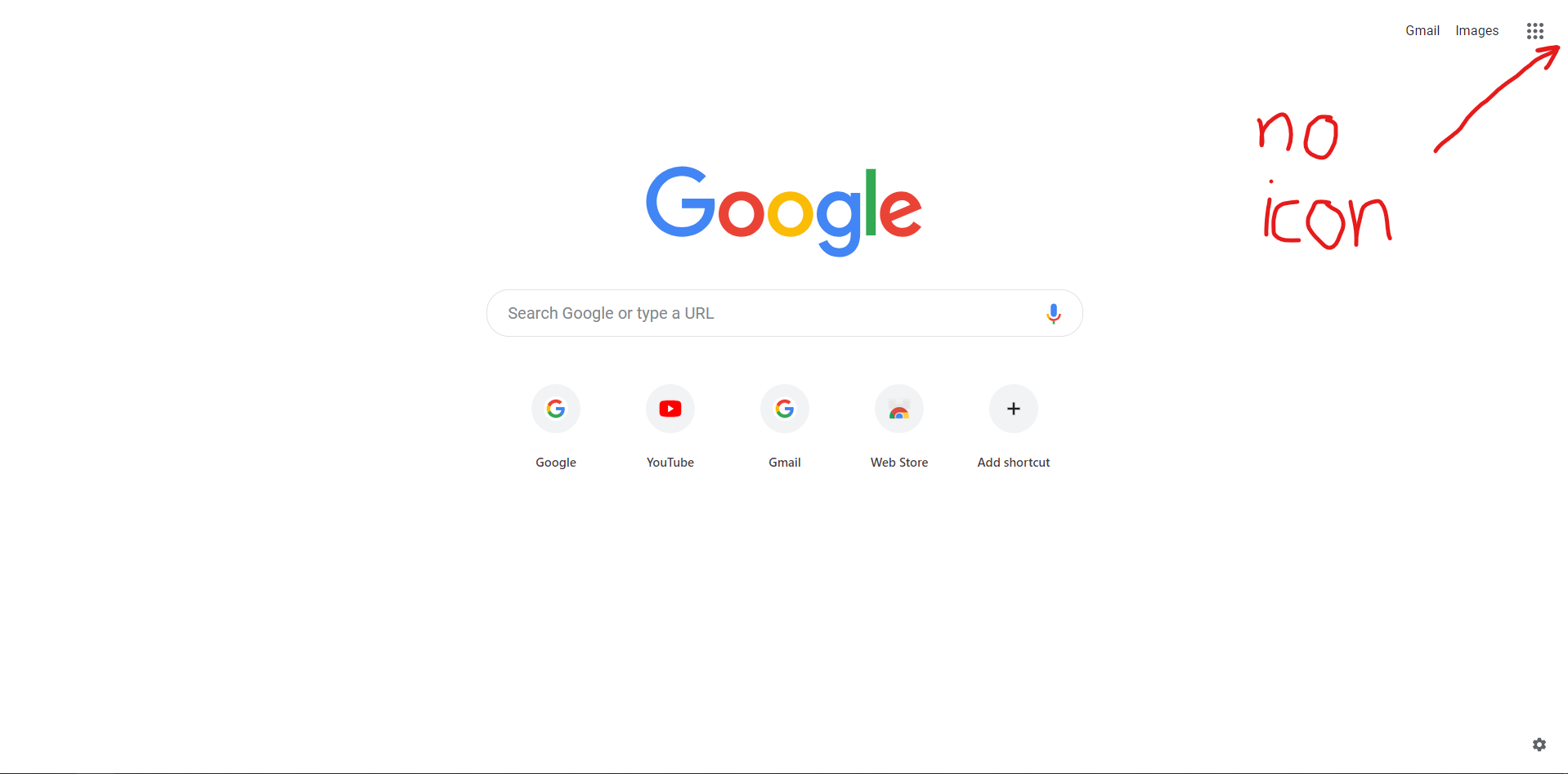 google chrome icon missing