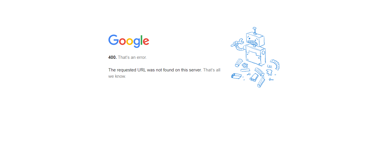 Google ошибка 404