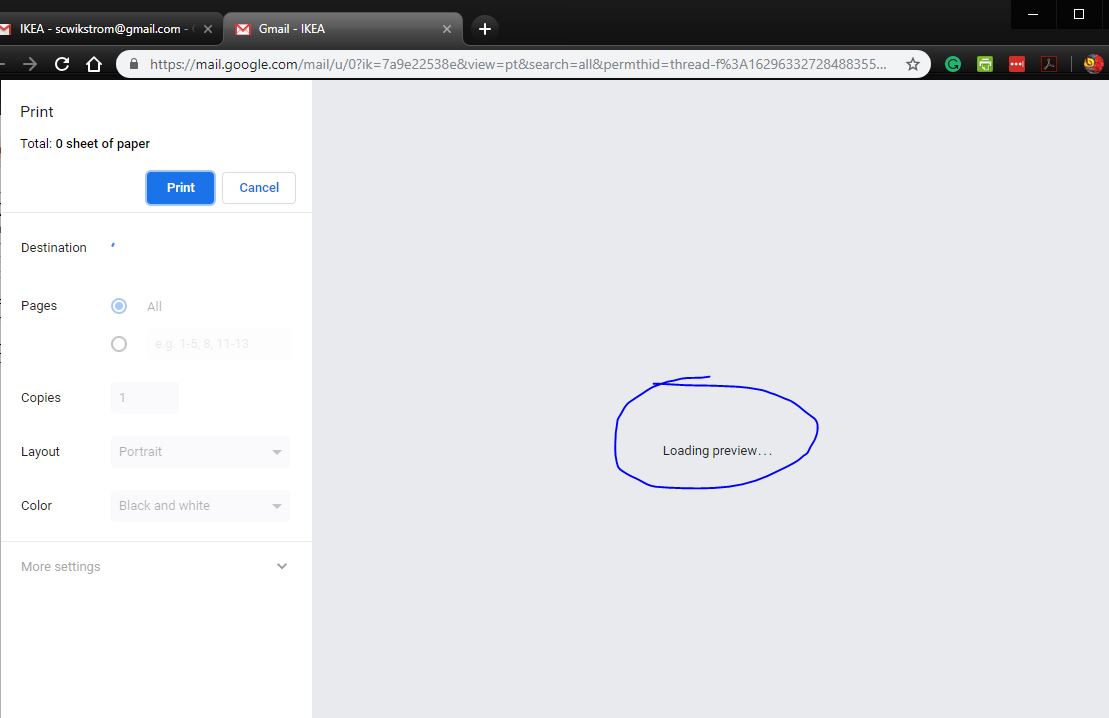 Chrome won't load Print Preview - Google Community