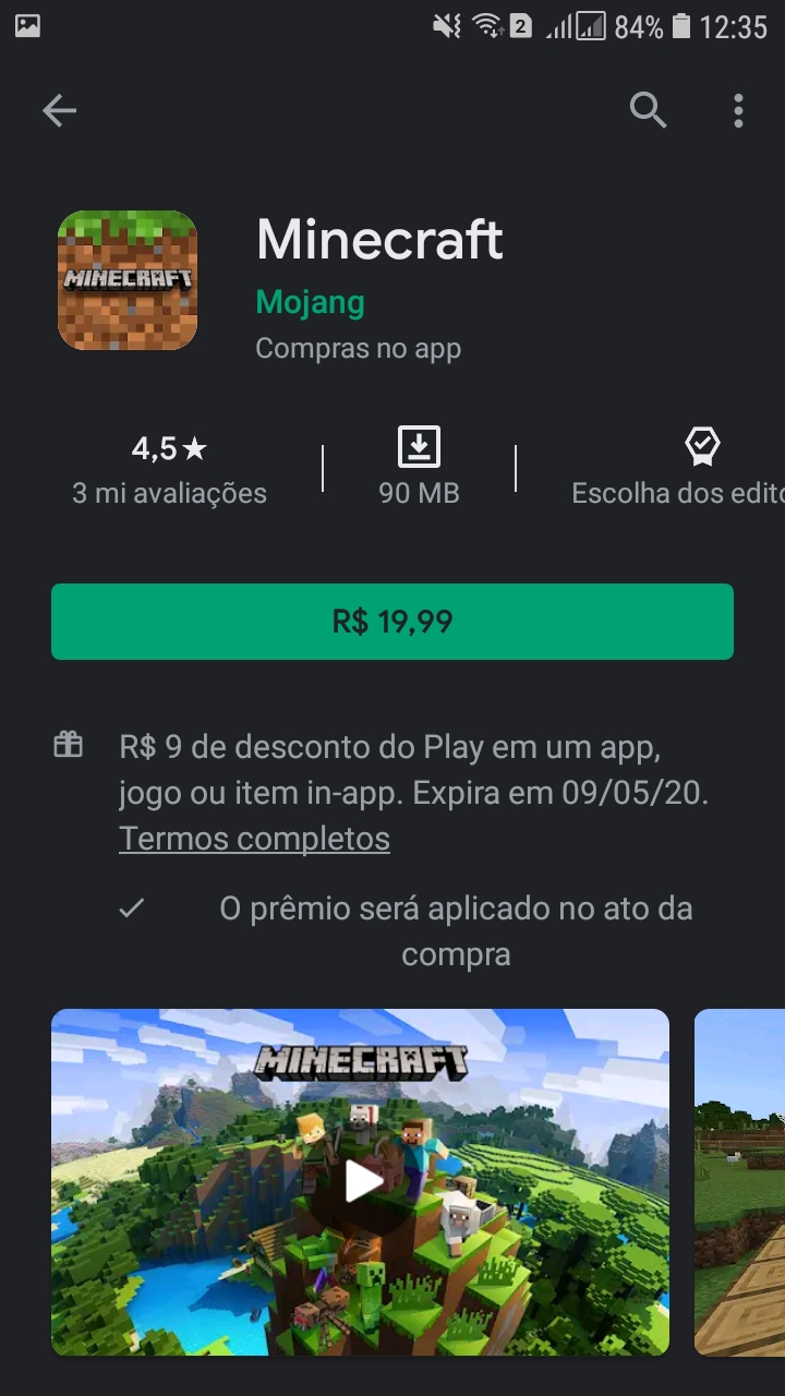 Me ajude a comprar Minecraft na play store