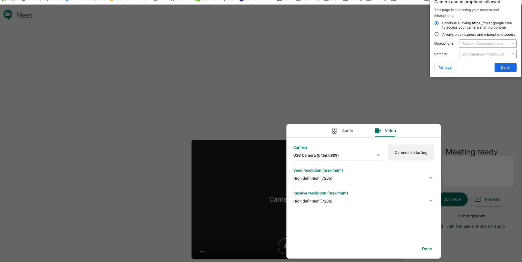 use second monitor camera for google hangouts for mac