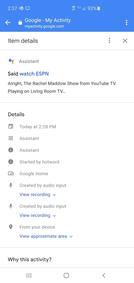 Everything I ask the Google Assistant to play from YouTube TV