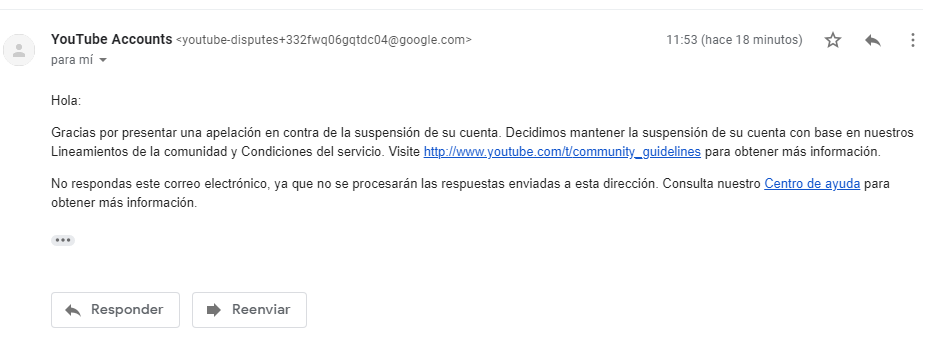 Baneo Injustificado Luego Apelo Y Me Dicen Que No Me Van A Quitar El Ban Y Que Acate La Decision Youtube Community - baneado de roblox