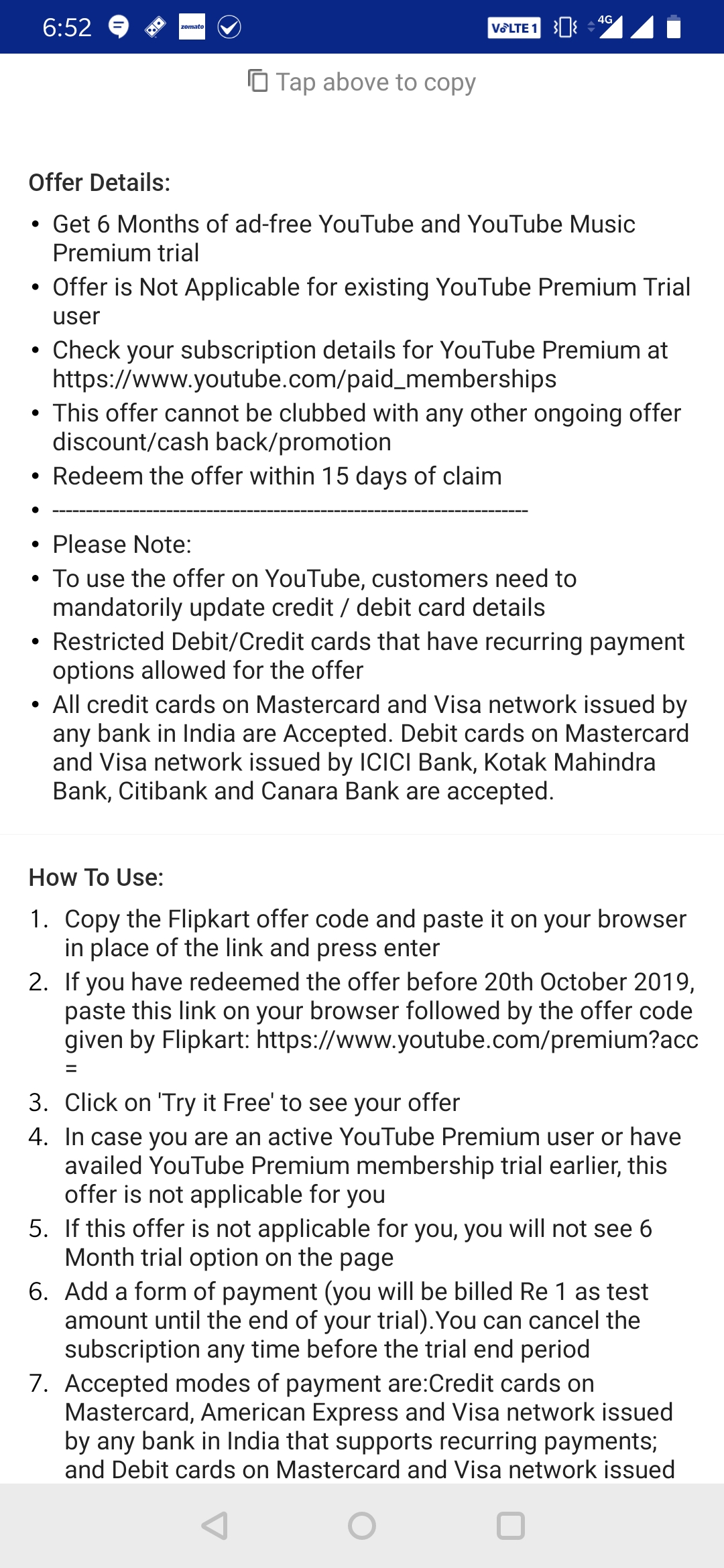 How Can I Get 6 Months Subscription Of Youtube Premium Via Flipkart Voucher Youtube Music Community