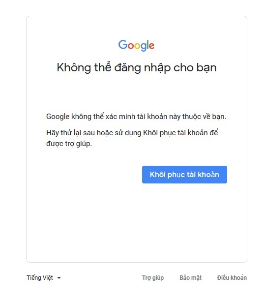 Không đăng nhập vào được - Cộng đồng Tài khoản Google