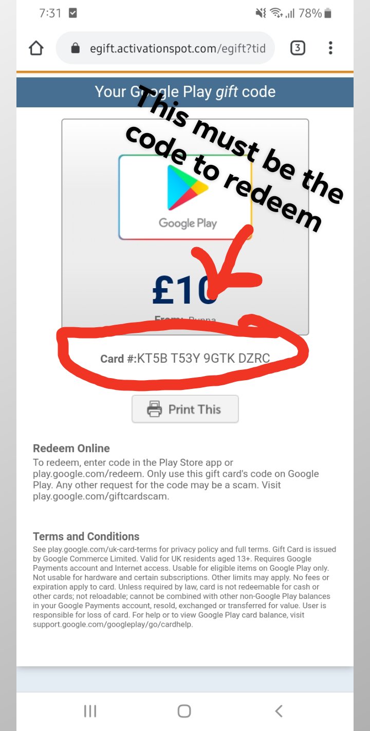 I can't Redeem the Google Play Gift Card it says We Need More info to  redeem gift card I can't Redeem the Google Play Gift Card. : r/googleplay