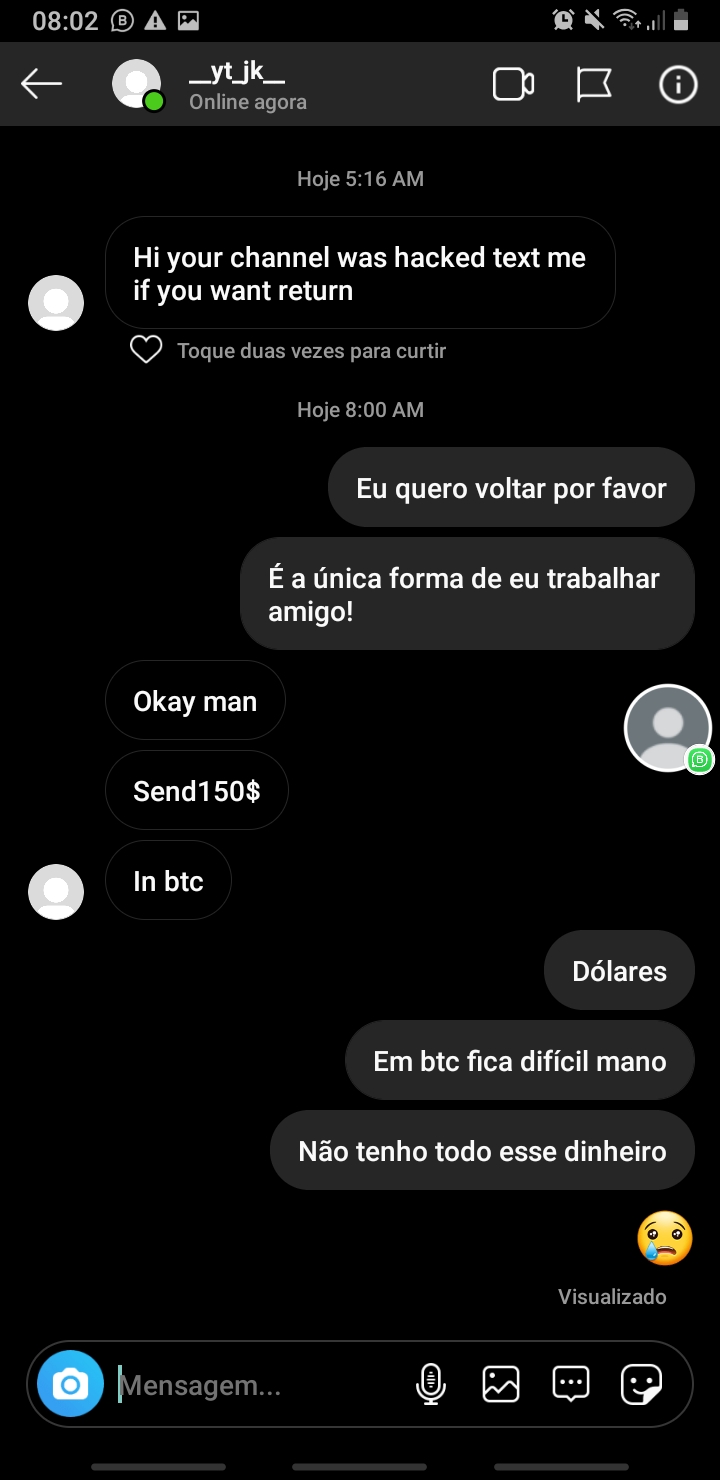 fui HACKEADO e, então, eu estava tranquilo a meses atrás com meu