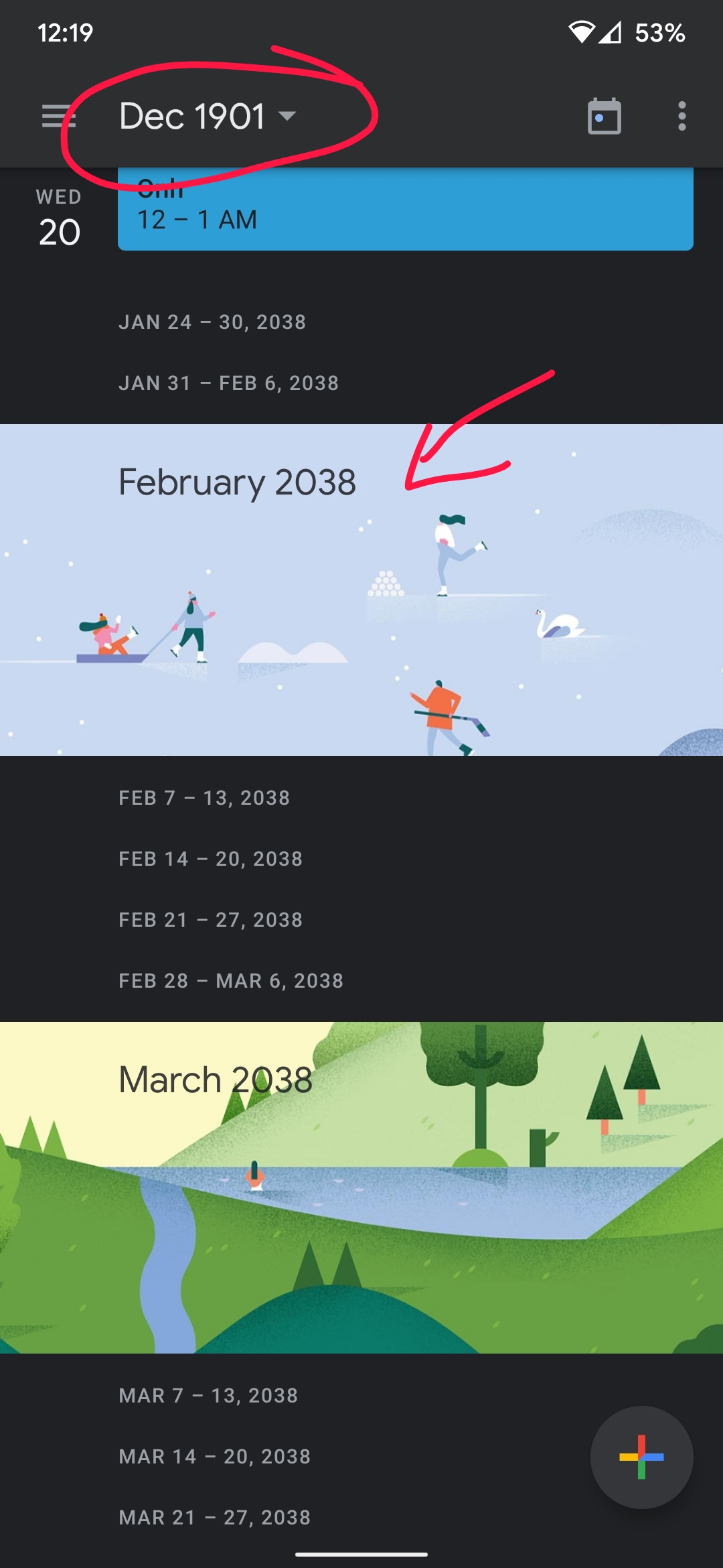 Calendar App Not Showing Events Past January 23rd 2038 Google 