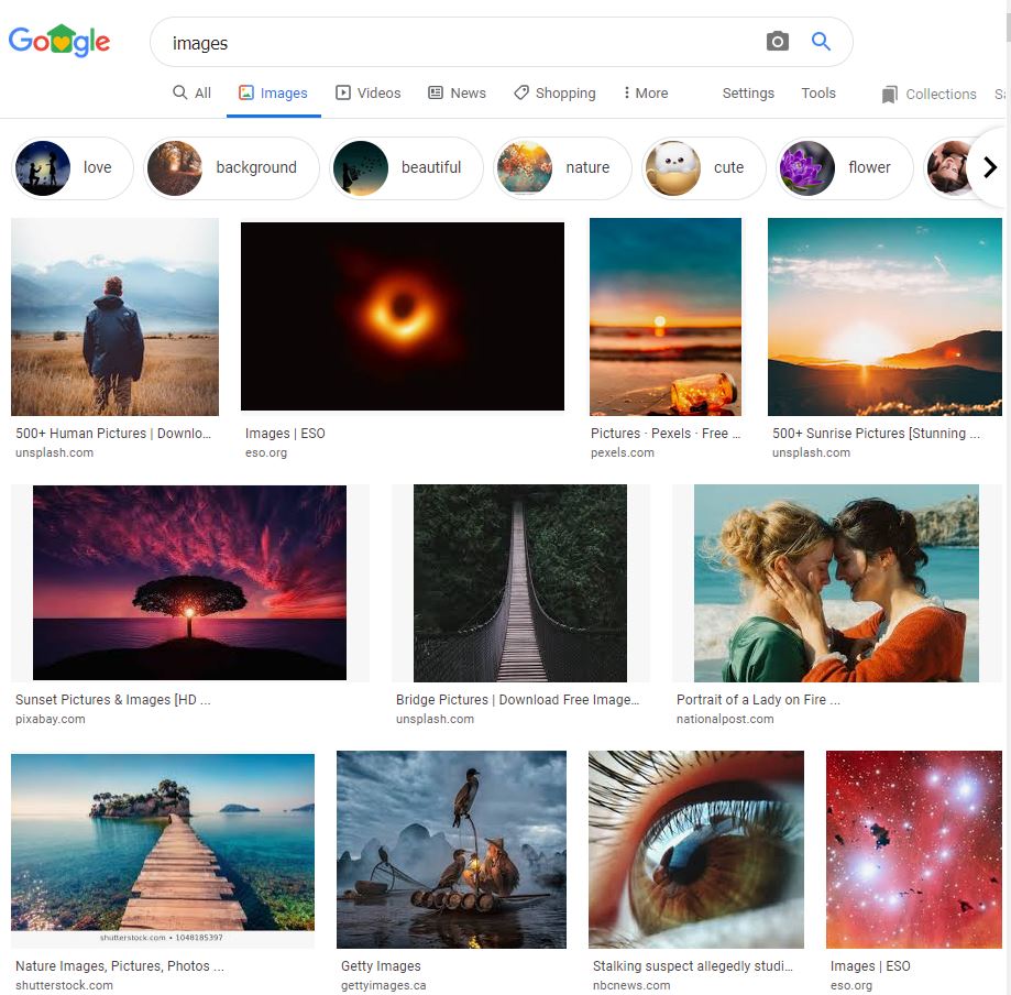 How to fix page page layout of google images google search community