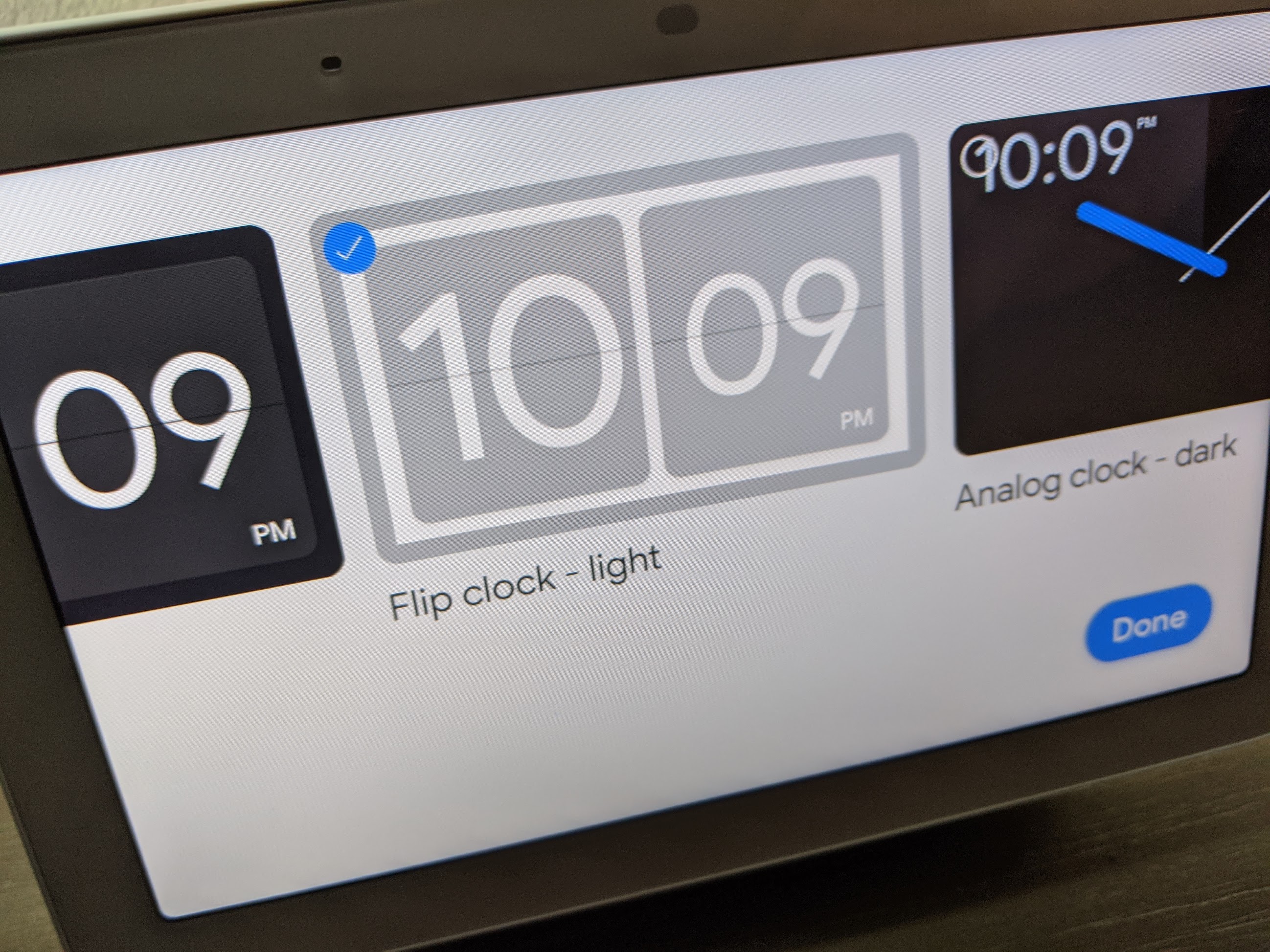 google hub clock display