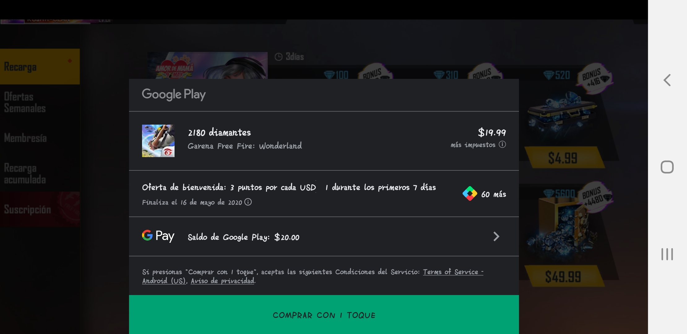 Comprar Diamantes Garena Free Fire