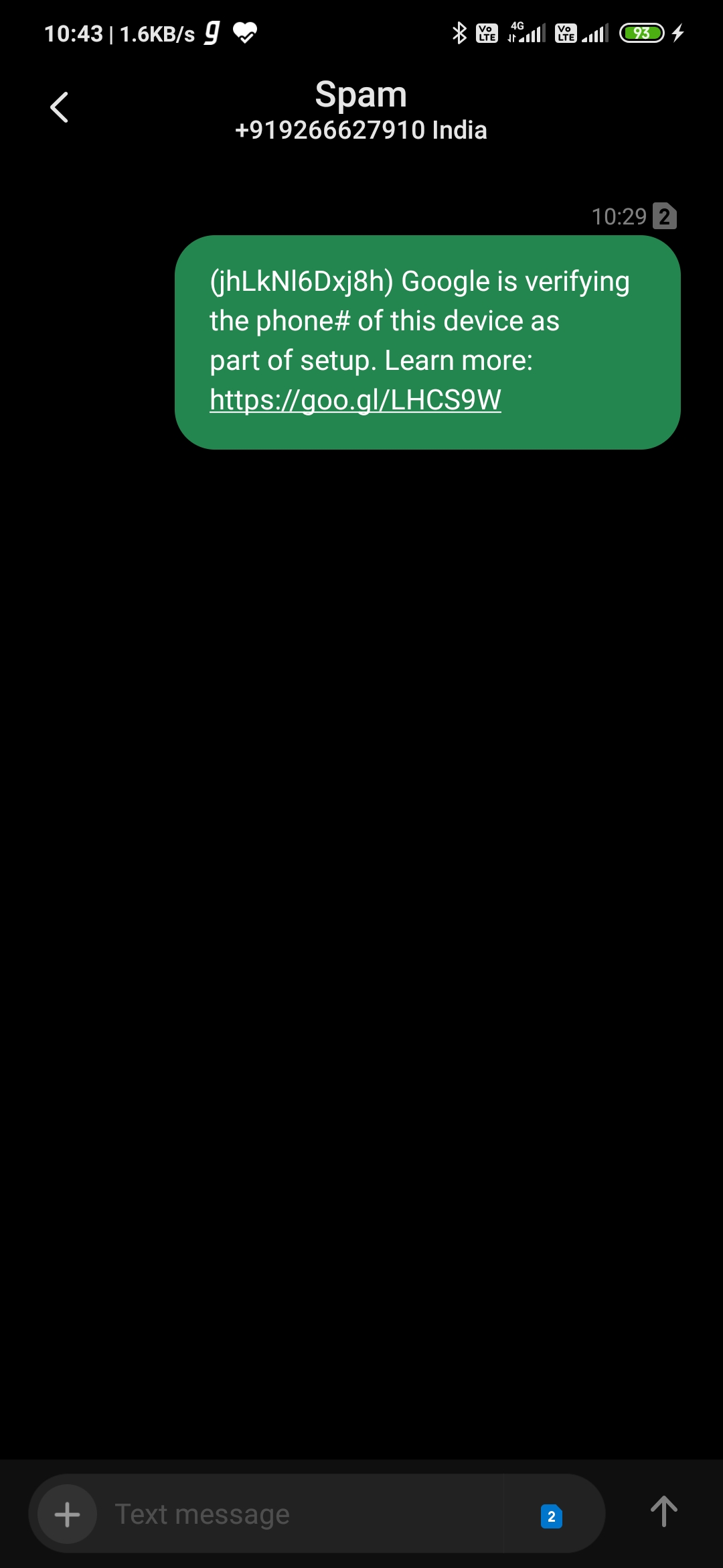 Automatically Some Messages Is Sent To Spam Numbers By Google Android Automatically Some Messages Is Sent To Spam Numbers By Google Android