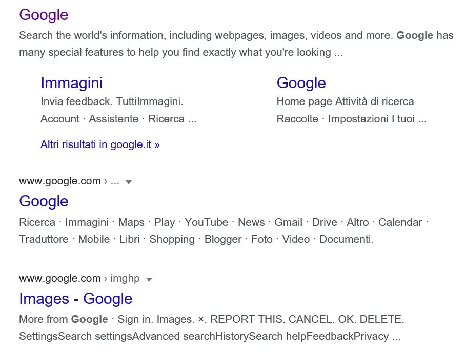 google home page classica
