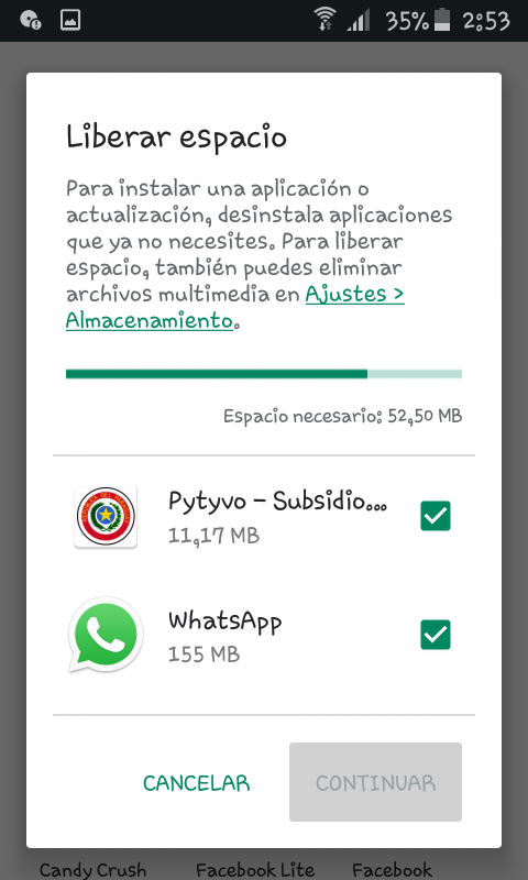 No puedo instalar de  Go porque no hay suficiente espacio -  Comunidad de Google Play