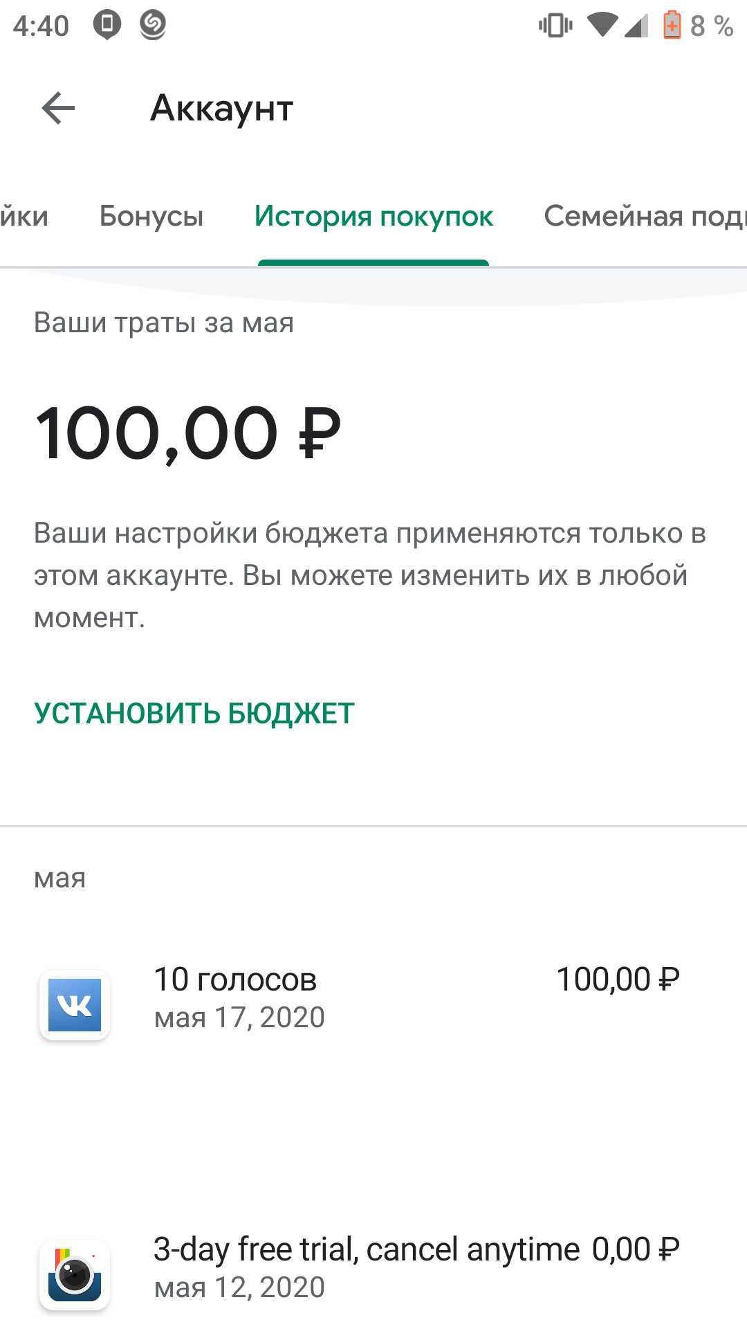 Сняли деньги за какие-то голоса ВКонтакте GOOGLE*CAMERAS IDEAS>G.CO  HELPPAY# US - Форум – Google Play