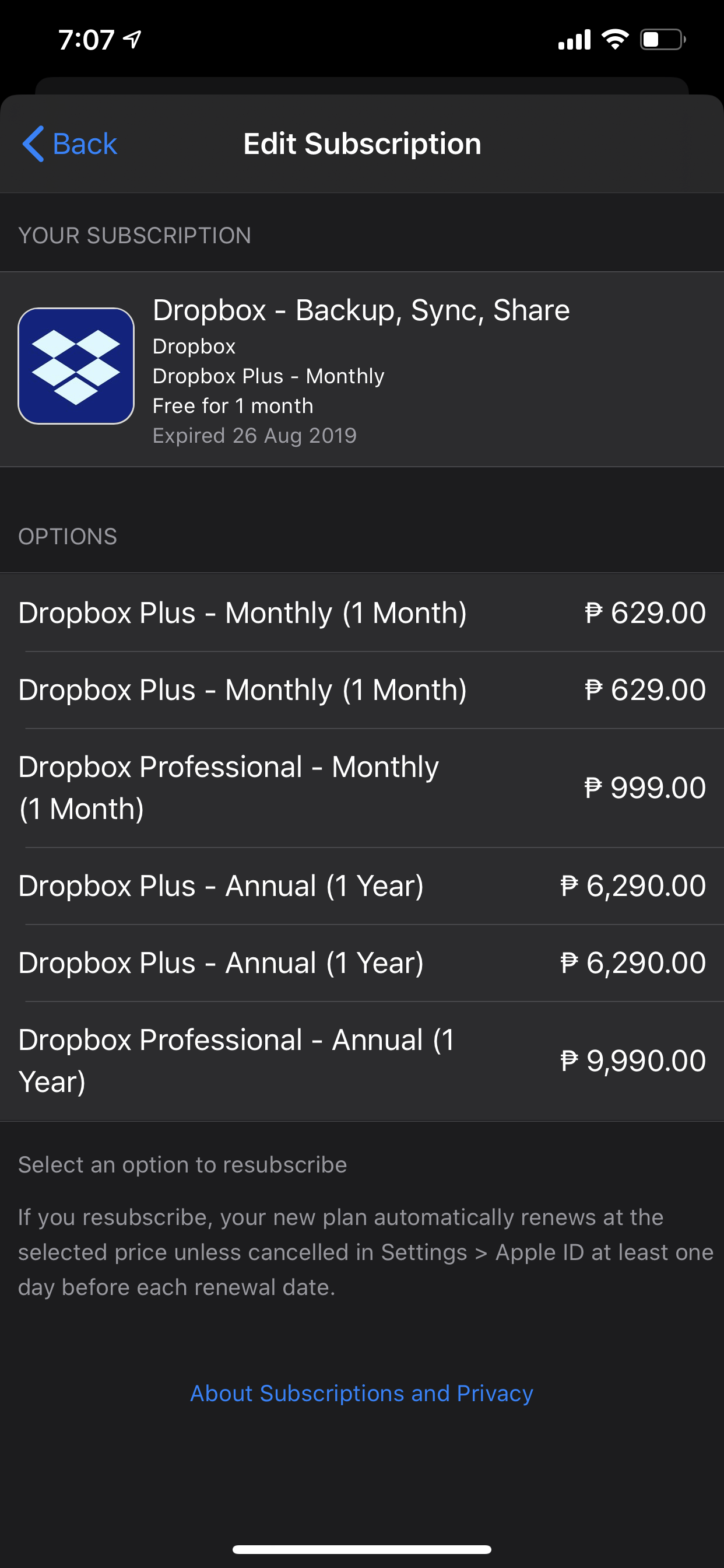 dropbox plus monthly