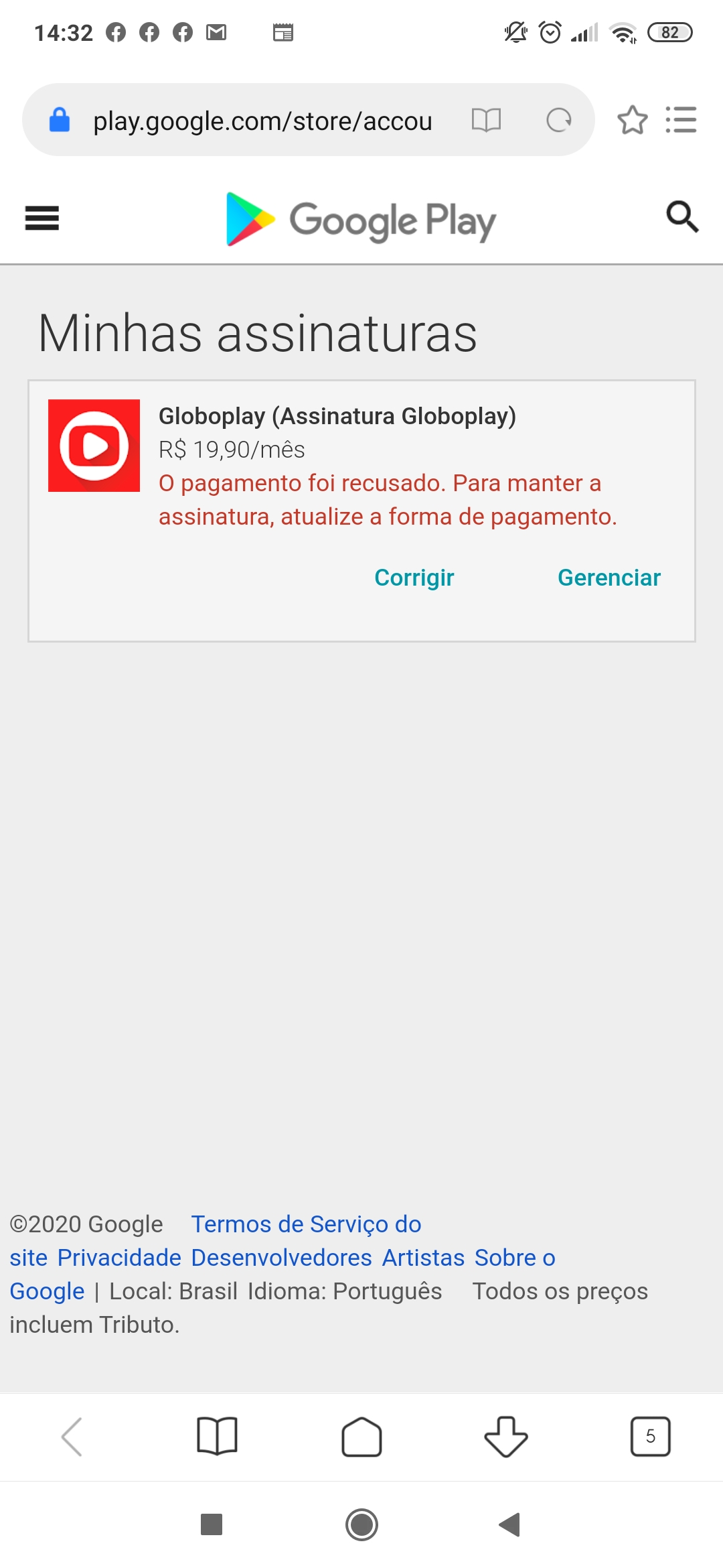 Foi feito 3 vezes o mesmo lançamento da assinatura do  Premium no  meu cartão de crédito. - Comunidade Google Play