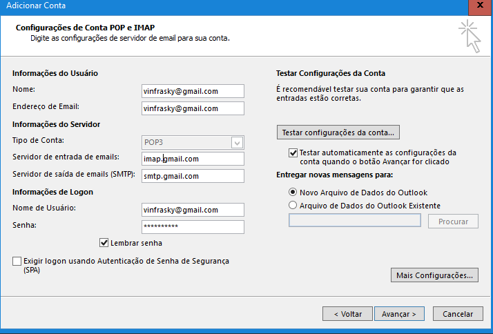 Configurar Conta Gmail No Outlook Comunidade Gmail 9016