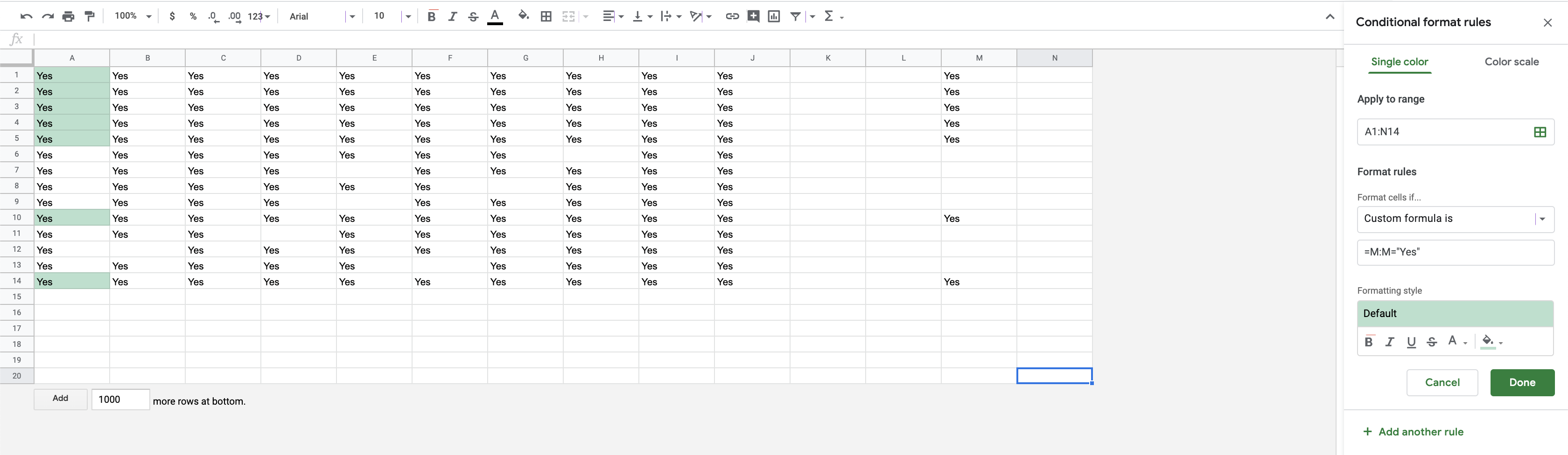 Conditional Formatting Not Highlighting Entire Row Docs Editors Help