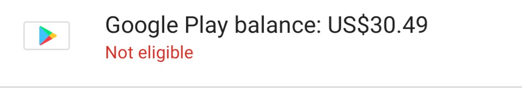 Why My Google Play Account Balance Is Eligible Now While I Can Use My Credit Card Google Play Community