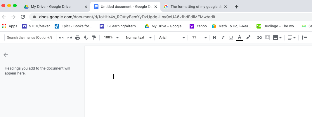 New Doc issue. Search the Menu box popping up where Untitled Document  should be. Only in Docs - Google Docs Editors Community