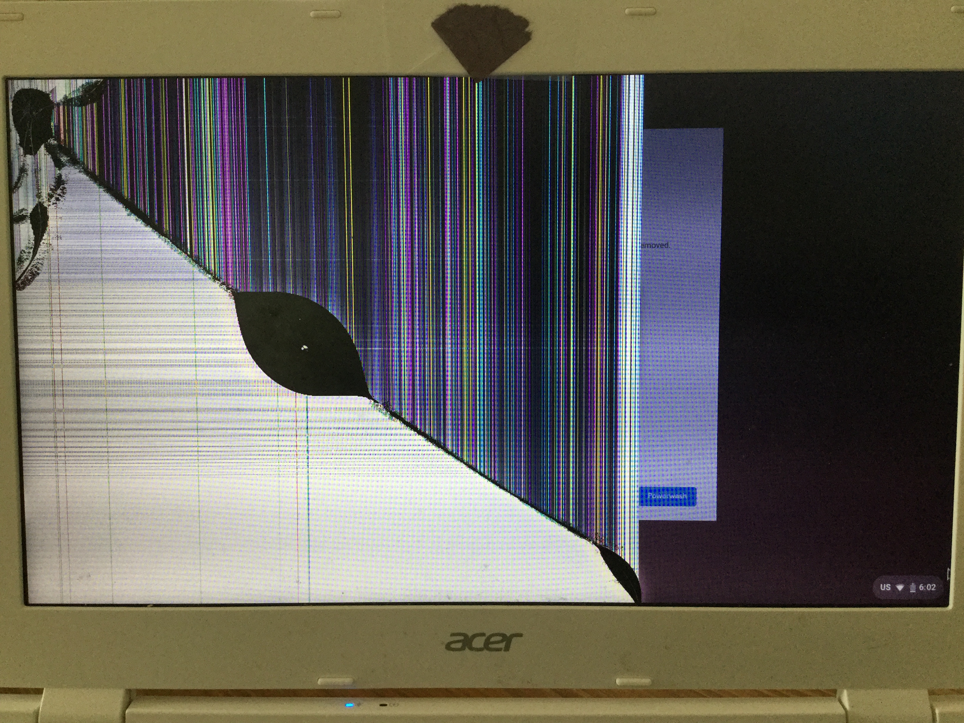 My Chromebook Cb3 111 C67 Is Showing Me Vertical Lines Lcd I Believe Along With Black Cracks Chromebook Community