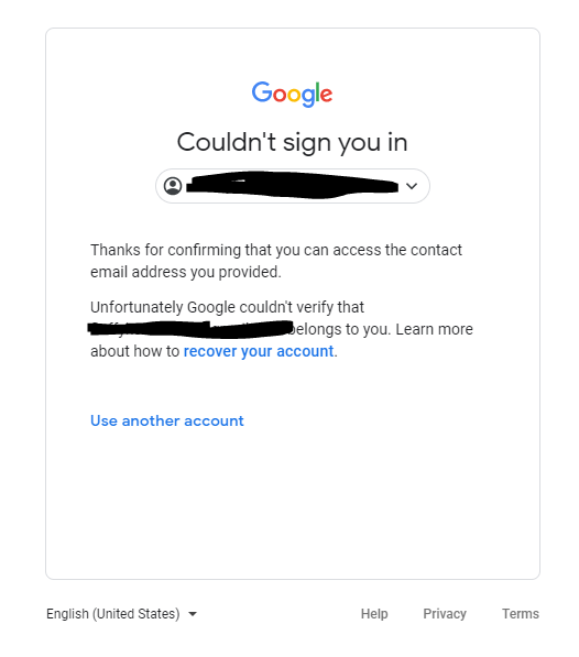 Google account deleted due to tos violations