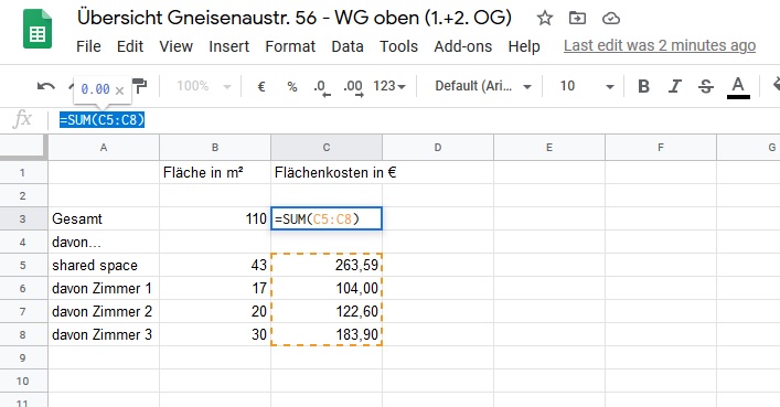 Google Sheets SUM Function