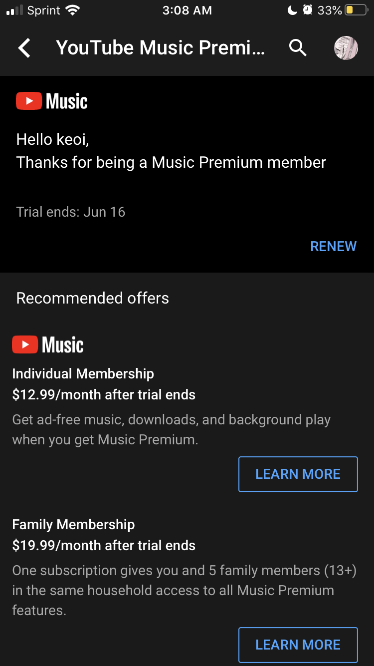 I Just Downloaded The Youtube Music App And It Signed Me Up For A Youtube Premium Preview Trial Youtube Music Community