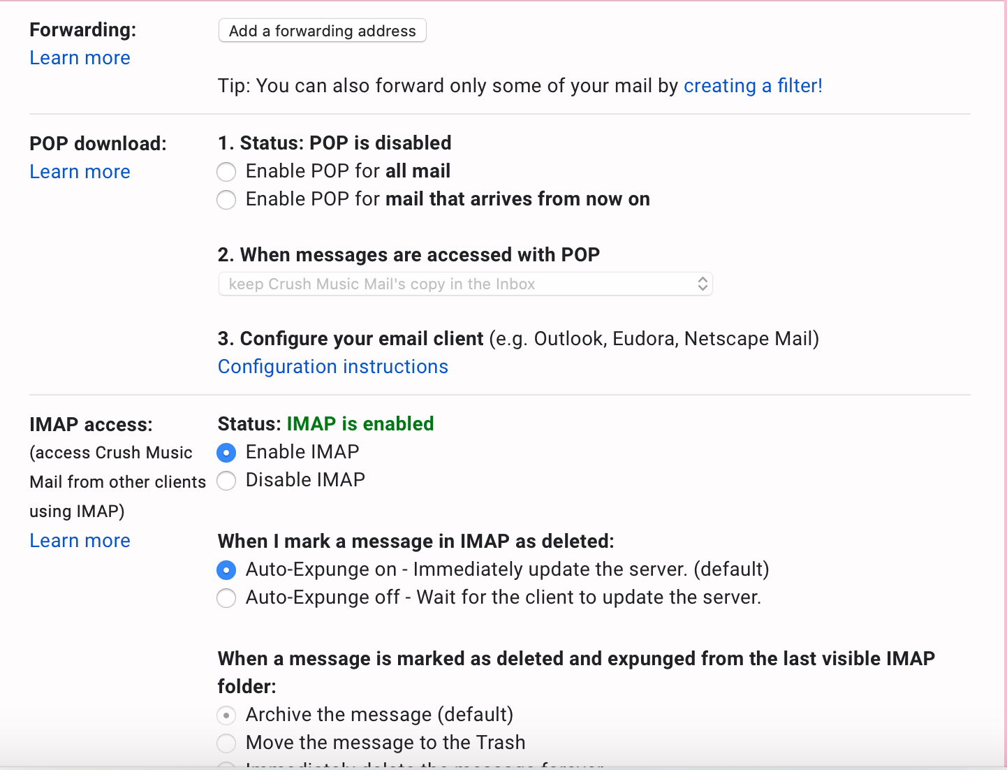 mac mail gmail how to archive messages with delete key