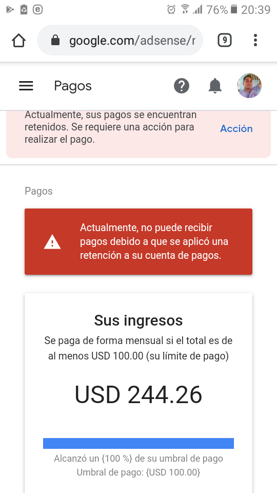 Hola buenas noches mi problema es que no e podido quitar las restricciones  de pago y no puedo cobrar - Comunidad de Google AdSense