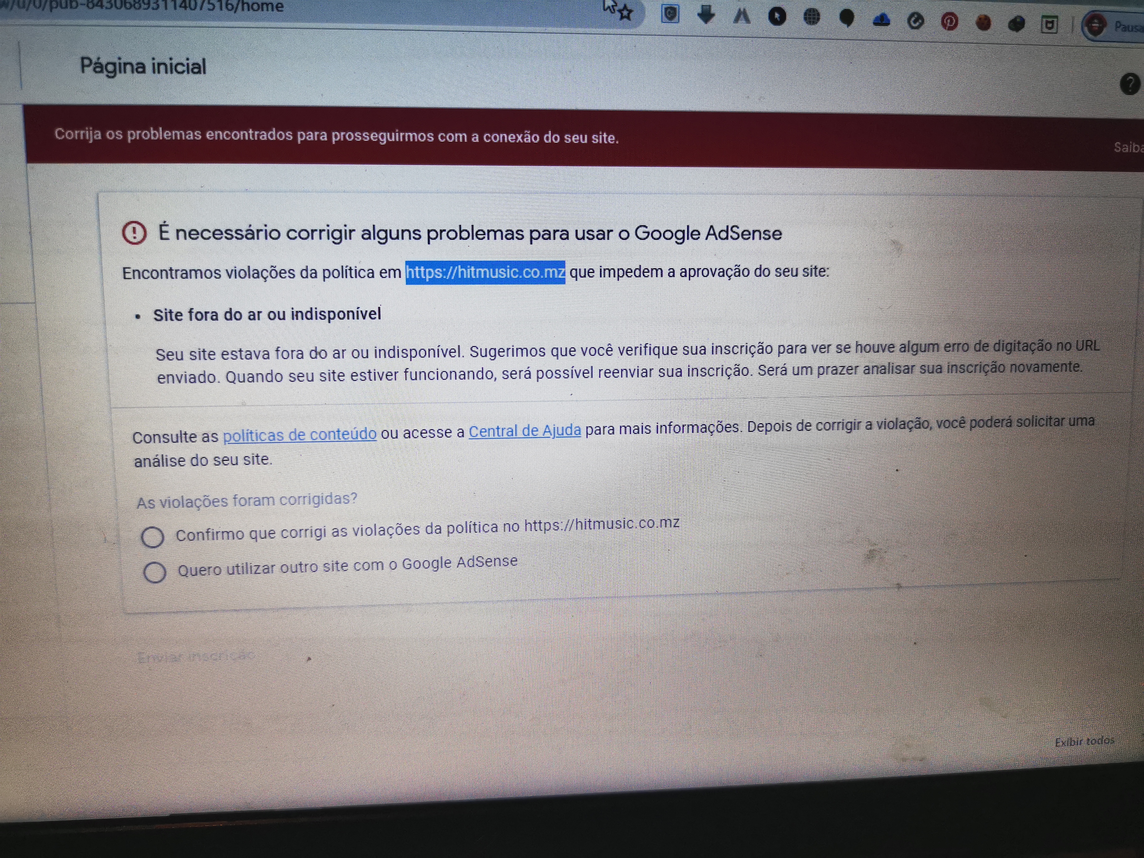 Site fora do ar. Como resolver?