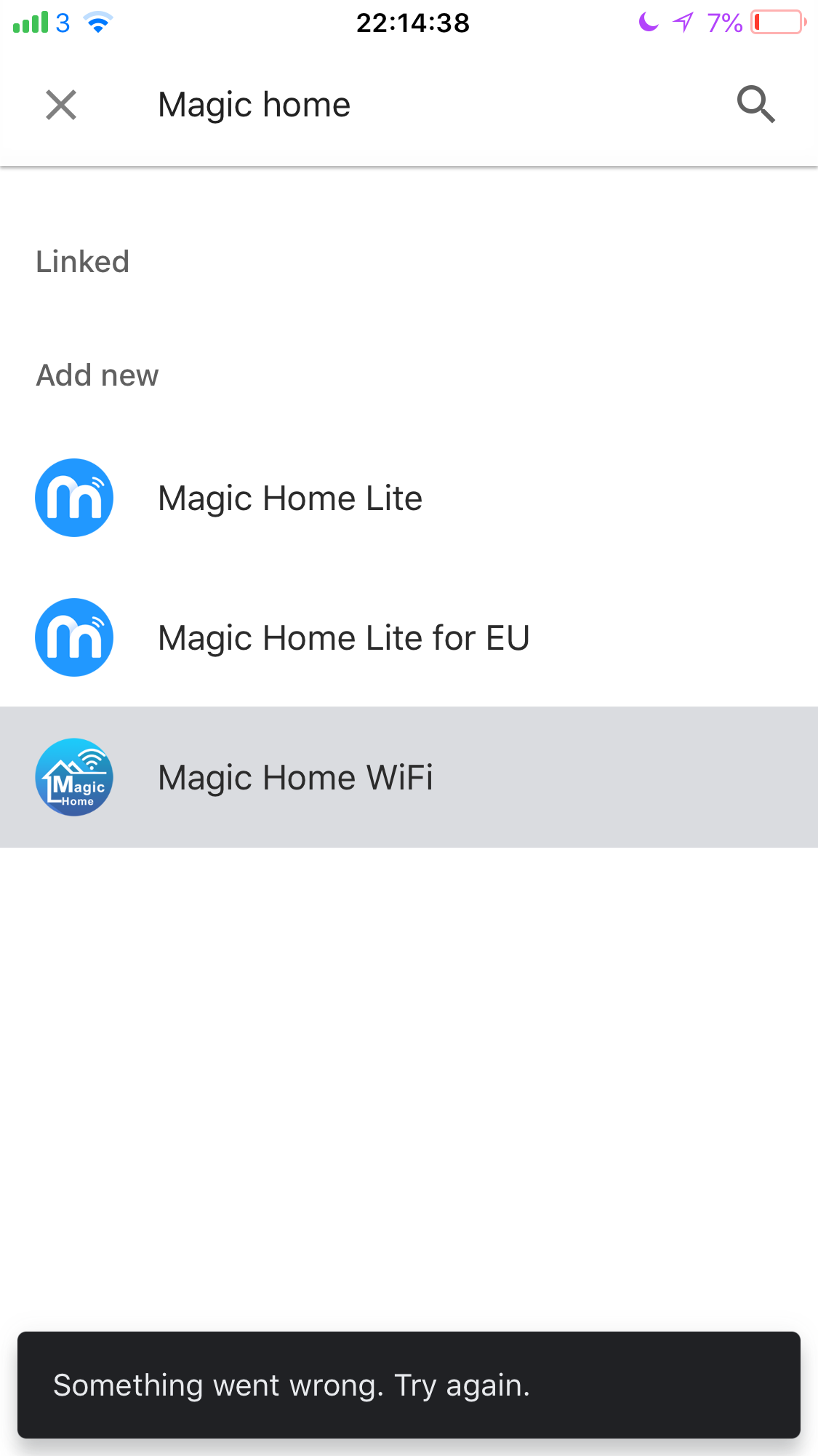 google home something went wrong wifi