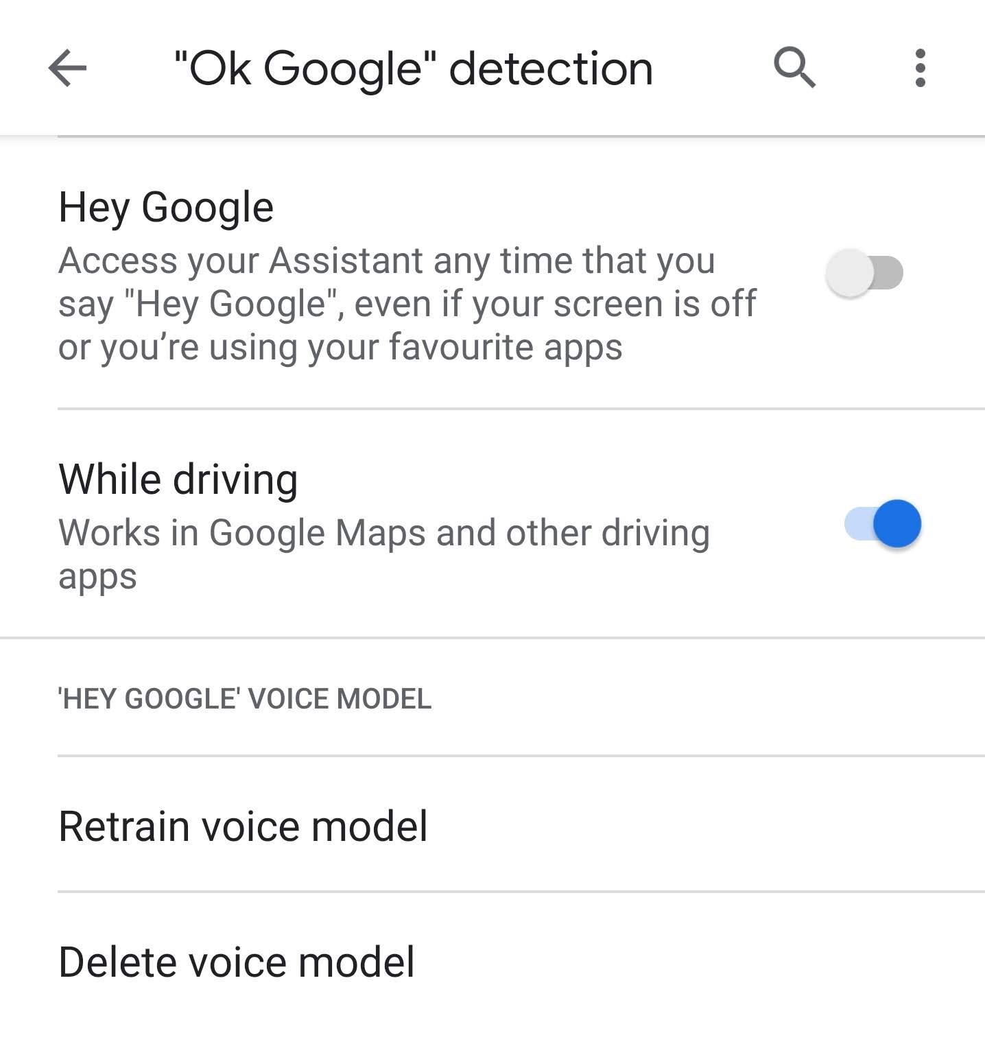 Ok Google Detection While Driving Not Working - Google Maps Community