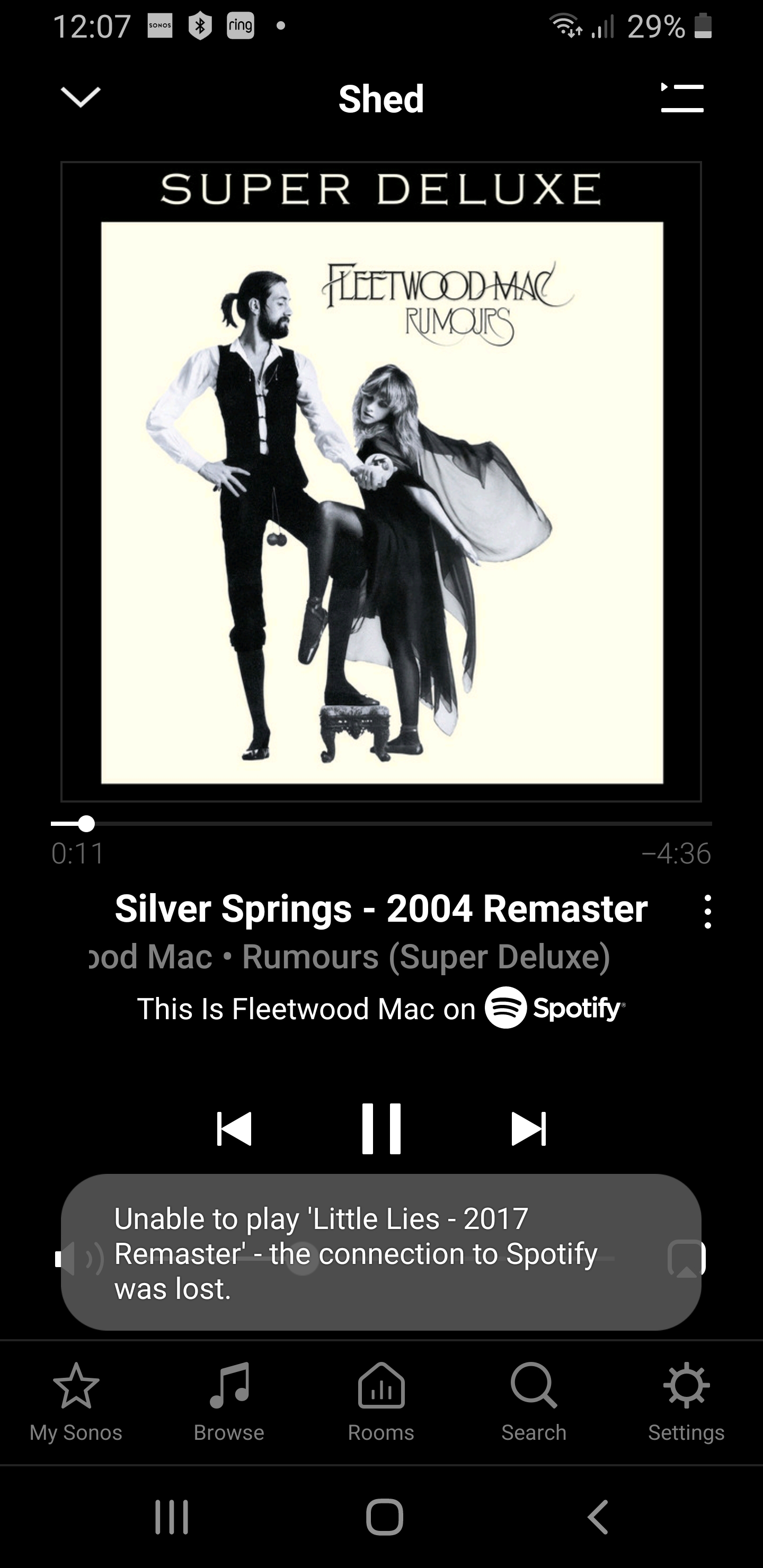 sonos losing connection