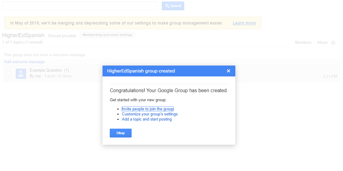 Adding a Google Group to a Larger Google Group and Finding the