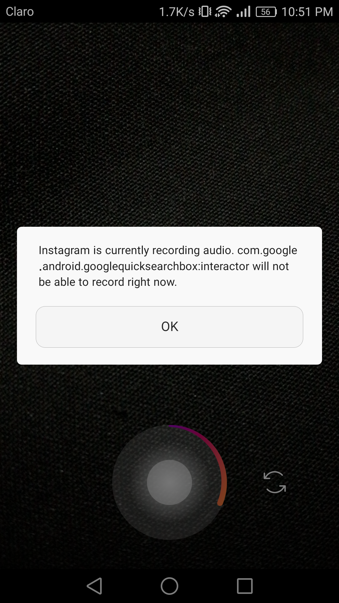 Instagram Wont Unlock Whatsapp Is Currently Recording Audio Com Google Android Quicksearchboxintercator Will Not Be Able Google Assistant Community